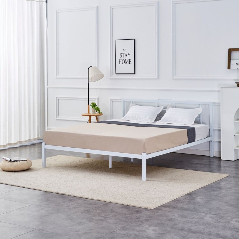 Cama de metal 160x200 (blanca)