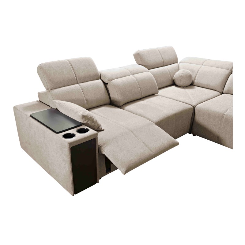 Milano III Mix Corner Sofa with Sleeping Function (Woven Fabric, Verita 09) | Your Living Room Full of Comfort