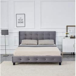 Cama tapizada 160x200 (gris)