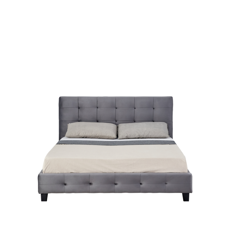 Cama tapizada 160x200 (gris)