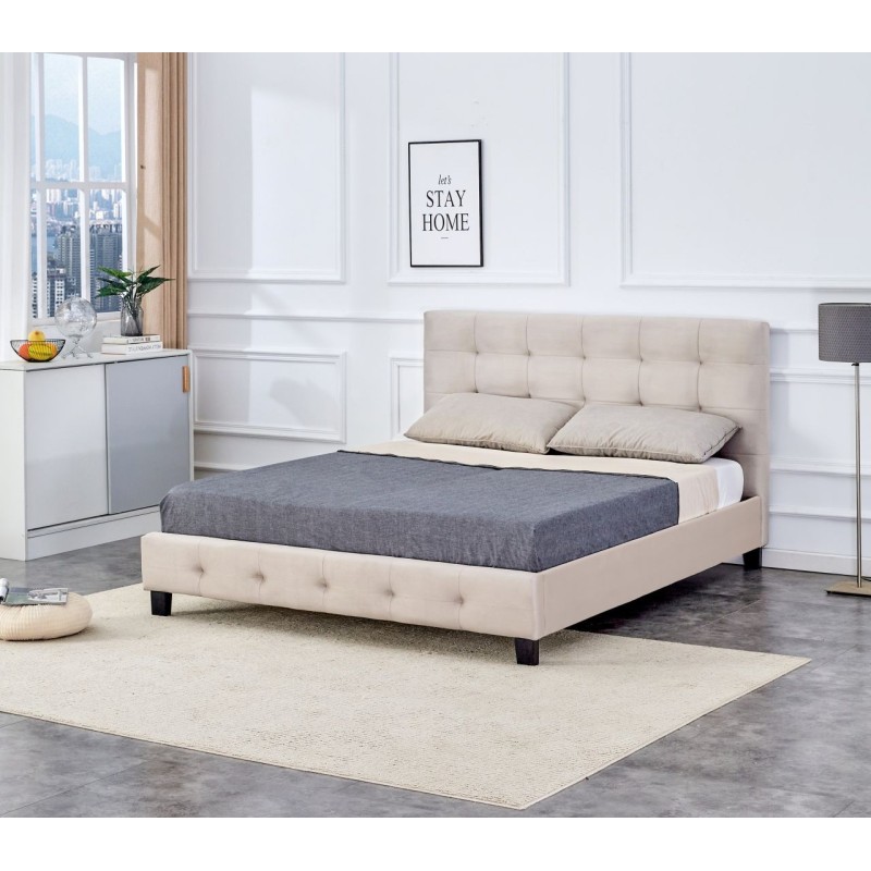Upholstered bed 160x200 (beige)