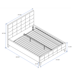Gepolstertes Bett 160x200 (beige)