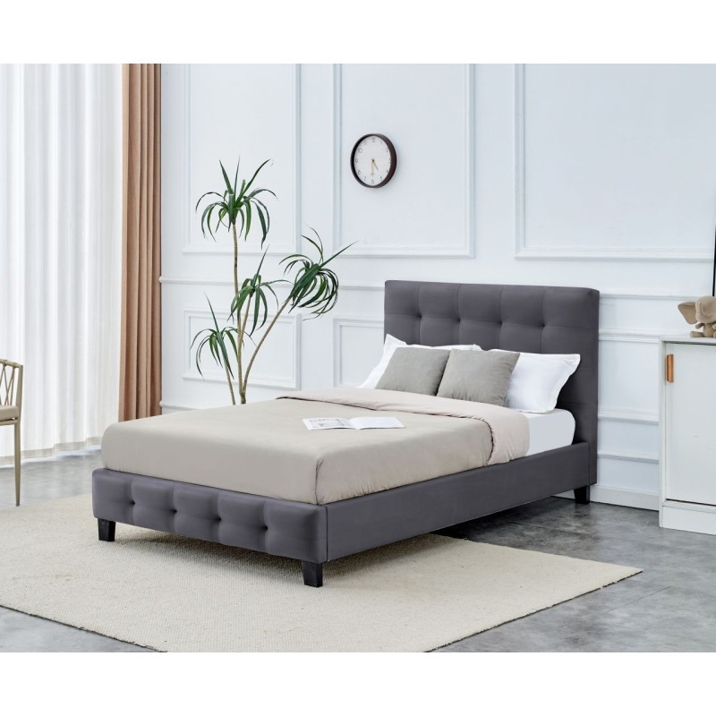 Upholstered bed 120x200 (gray)