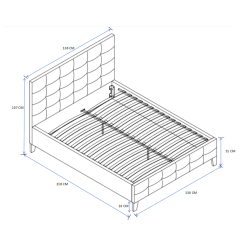 Upholstered bed 120x200 (gray)