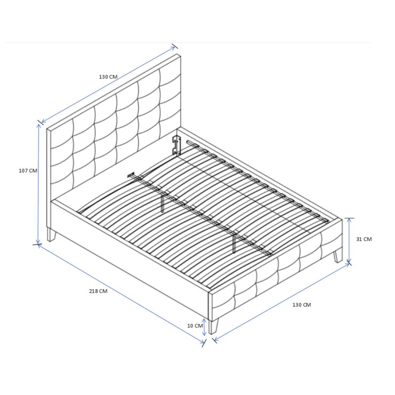 Upholstered bed 120x200 (gray)