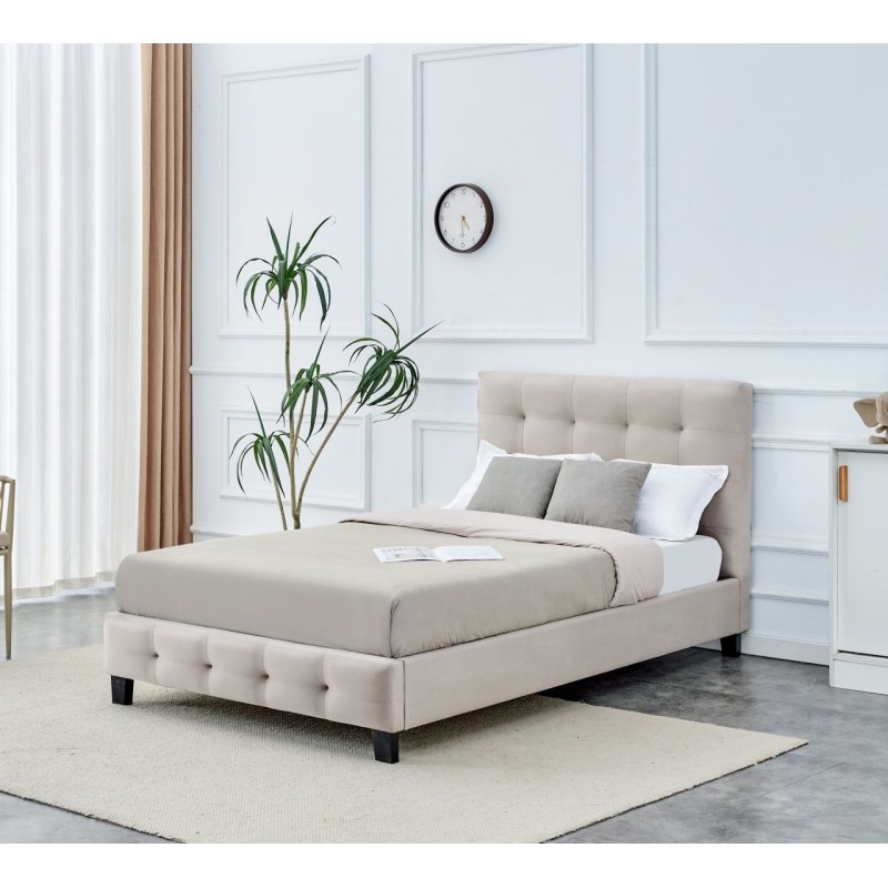 Upholstered bed 120x200 (beige)