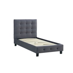 Cama tapizada 90x200 (gris)