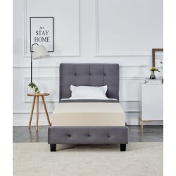 Upholstered bed 90x200 (gray)