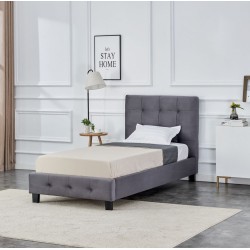 Upholstered bed 90x200 (gray)