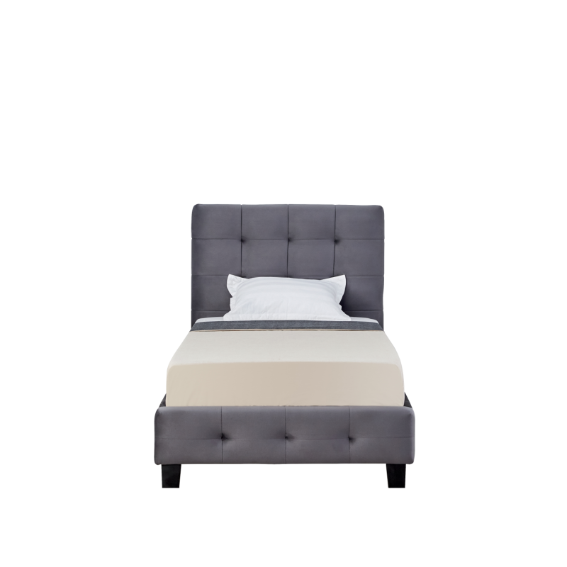 Cama tapizada 90x200 (gris)