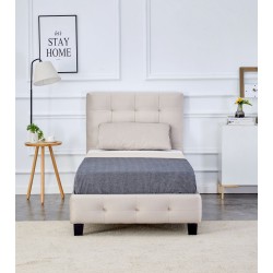 Upholstered bed 90x200 (beige)