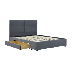 Cama tapizada 160x200 (gris)