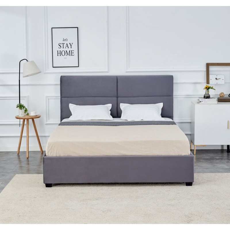 Cama tapizada 160x200 (gris)