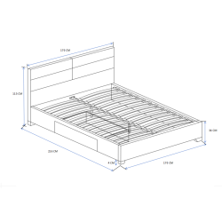 Upholstered bed 160x200 (gray)