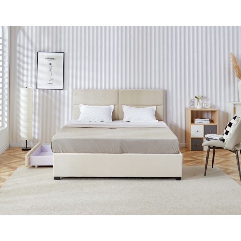 Cama tapizada 160x200 (beige)