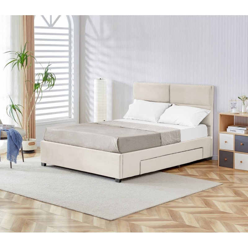 Cama tapizada 160x200 (beige)