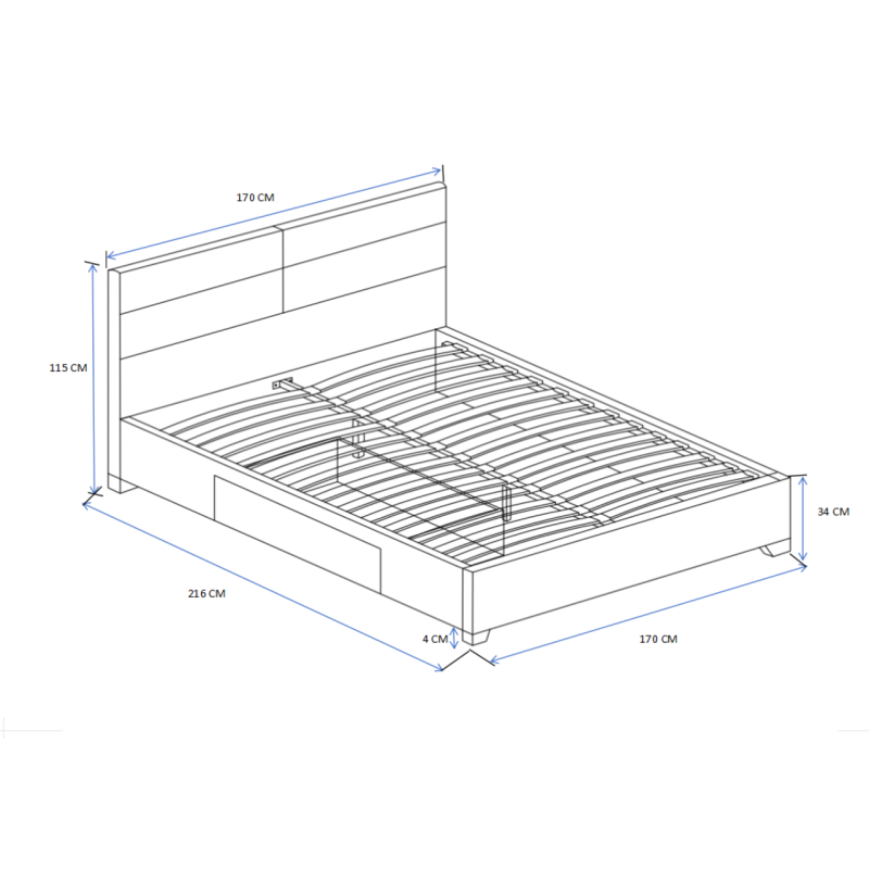 Cama tapizada 160x200 (beige)