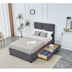 Gepolstertes Bett 120x200 (grau)