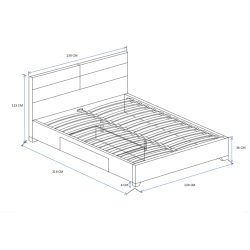 Cama tapizada 120x200 (gris)