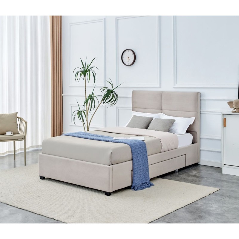 Cama tapizada 120x200 (beige)