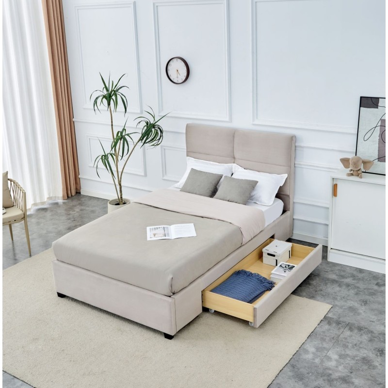 Gepolstertes Bett 120x200 (beige)