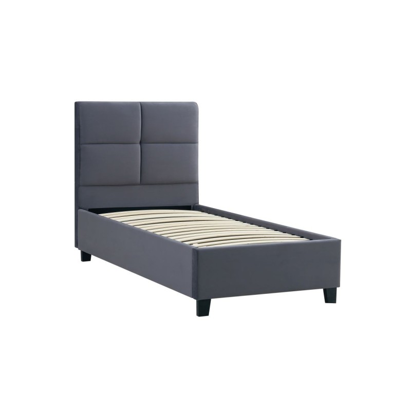 Cama tapizada 90x200 (gris)