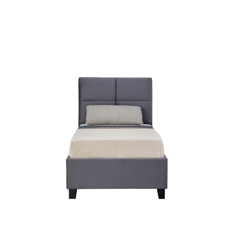 Upholstered bed 90x200 (gray)