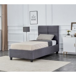 Upholstered bed 90x200 (gray)