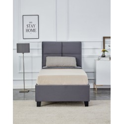 Upholstered bed 90x200 (gray)
