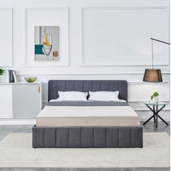 Upholstered bed 160x200 (gray)