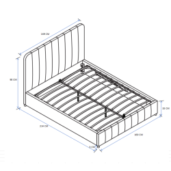 Cama tapizada 160x200 (gris)