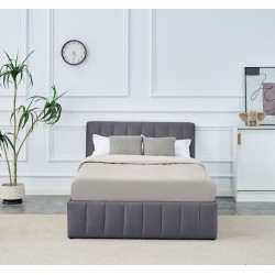 Gepolstertes Bett 120x200 (grau)