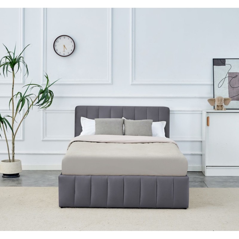 Upholstered bed 120x200 (gray)