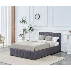 Gepolstertes Bett 120x200 (grau)