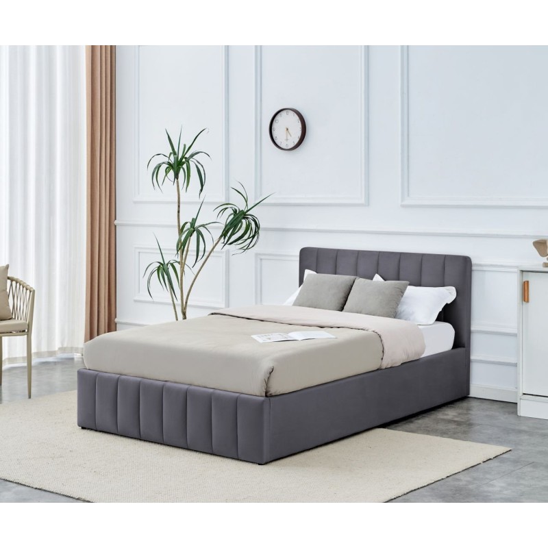 Gepolstertes Bett 120x200 (grau)