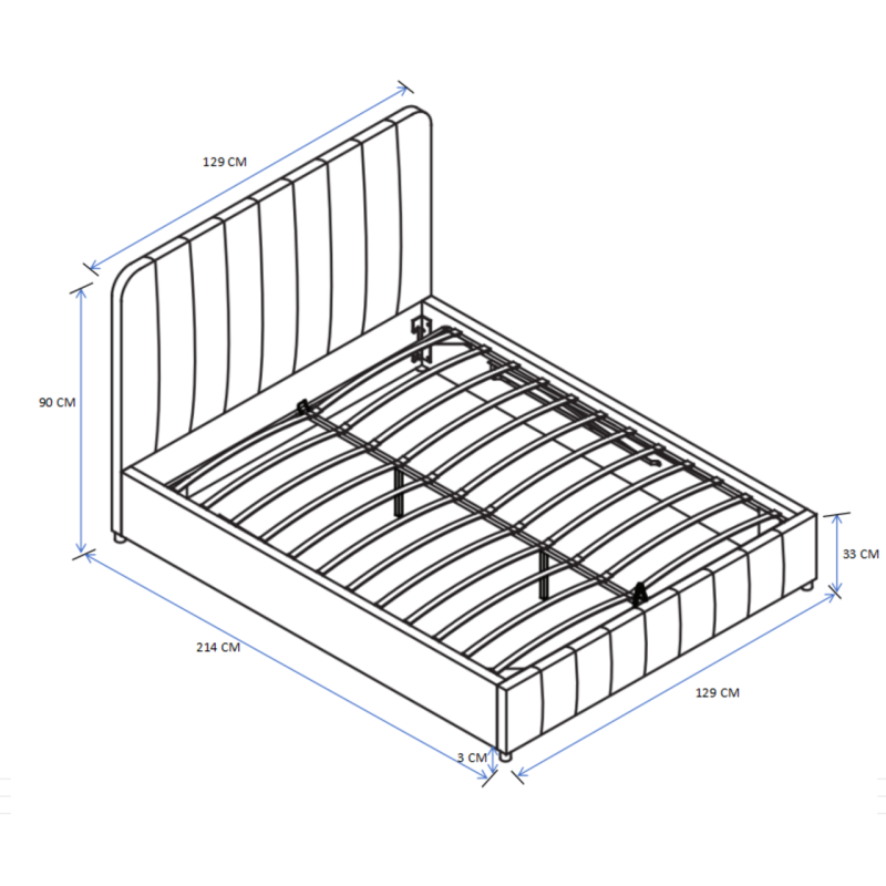 Upholstered bed 120x200 (gray)