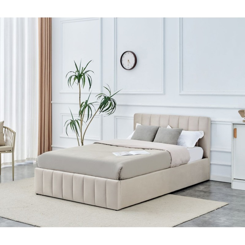 Upholstered bed 120x200 (beige)