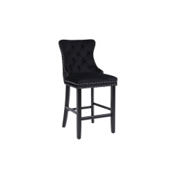 Velvet bar stool (black)