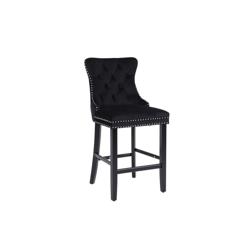 Velvet bar stool (black)
