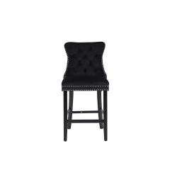 Velvet bar stool (black)