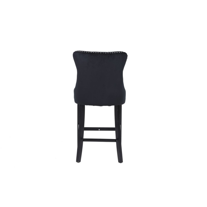 Velvet bar stool (black)