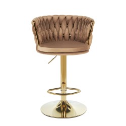 Taburete velvet capuchino (estructura dorada)