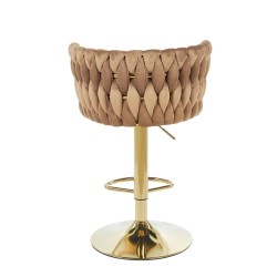 Taburete velvet capuchino (estructura dorada)