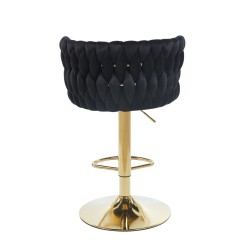 Black velvet bar stool (golden frame)