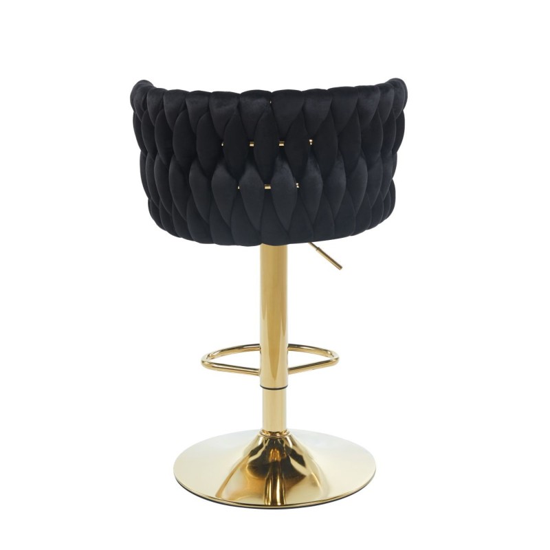 Black velvet bar stool (golden frame)