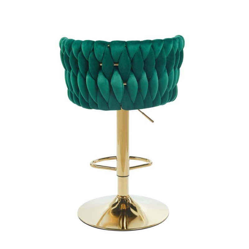 Green velvet bar stool (gold frame)