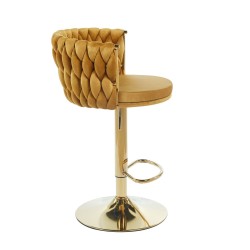 Velvet curry bar stool (gold frame)