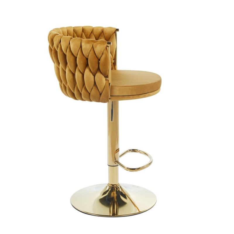 Velvet curry bar stool (gold frame)