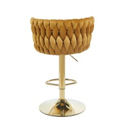 Velvet curry bar stool (gold frame)