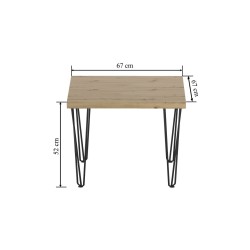 Mesa (roble artesano + patas III) 67x67